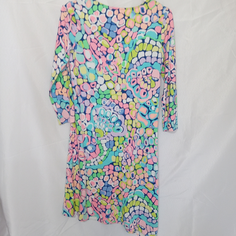 Lilly Pulitzer Ariana Gypsy Jungle Swing Dress XS Neon Pastel Geometric Artsy - Picture 7 of 11